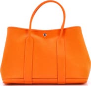 Pre-Owned Hermes Garden Party Tote Leather with Printed Interior 36