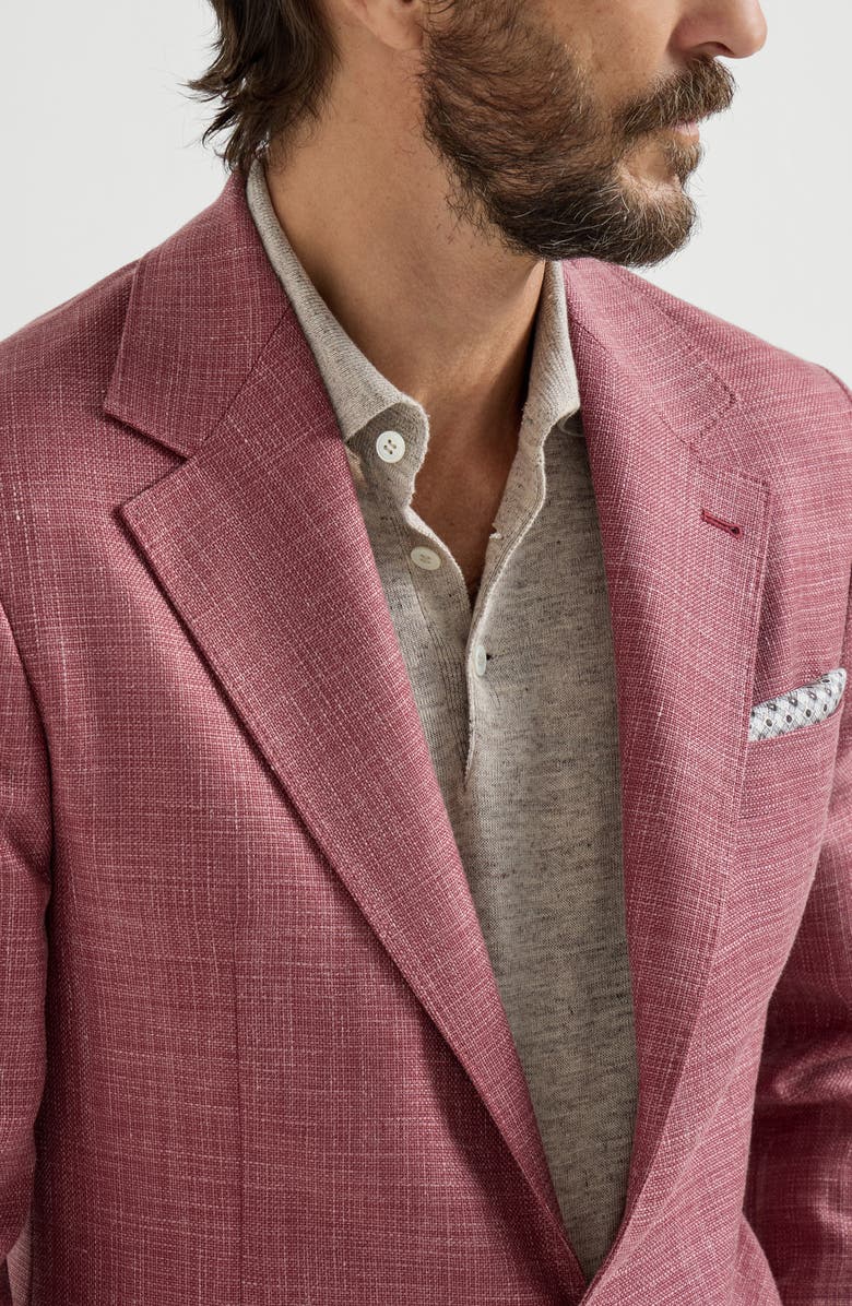 Brunello Cucinelli Hopsack blazer, Alternate, color, Coral