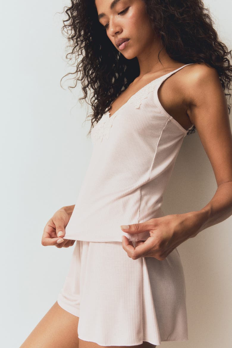 Ribbed Jersey Pyjamas, Alternate, color, Powder pink