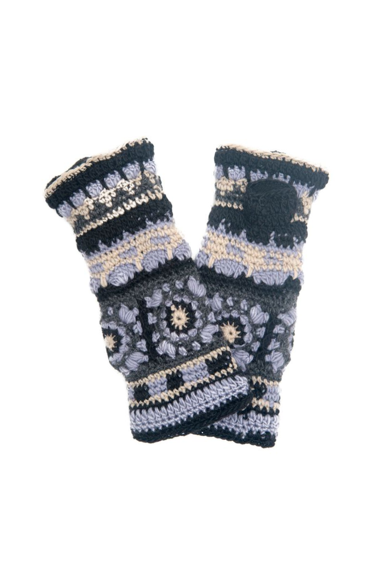 Dreams Hand Crochet Handwarmers, Main, color, Blue Combo