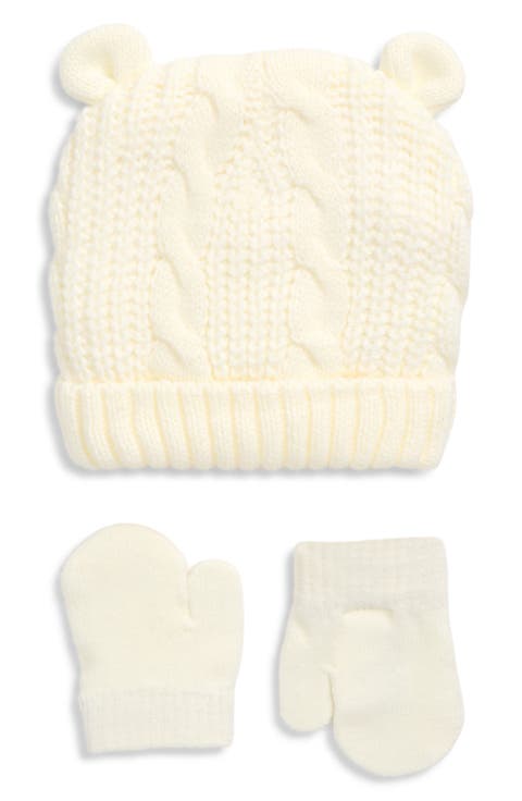 Kids' Bear Hat & Mittens 2-Piece Set