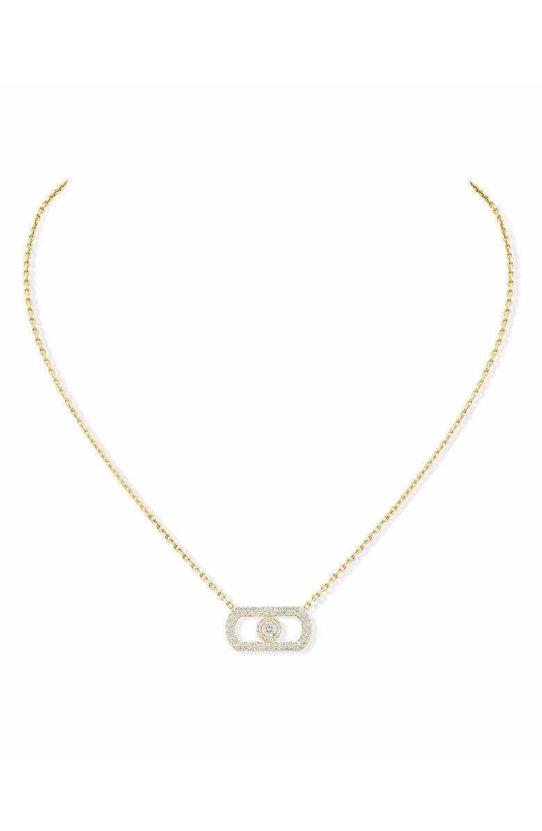 Messika So Move Diamond Pavé 18K Gold Pendant Necklace, Main, color, Yellow Gold