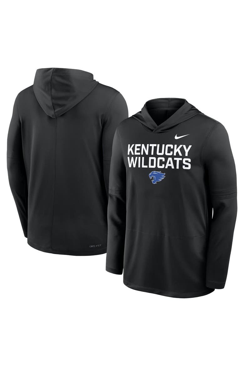 Men's Nike Black Kentucky Wildcats 2025 Sideline Performance Long Sleeve Hoodie T-Shirt, Alternate, color, Black