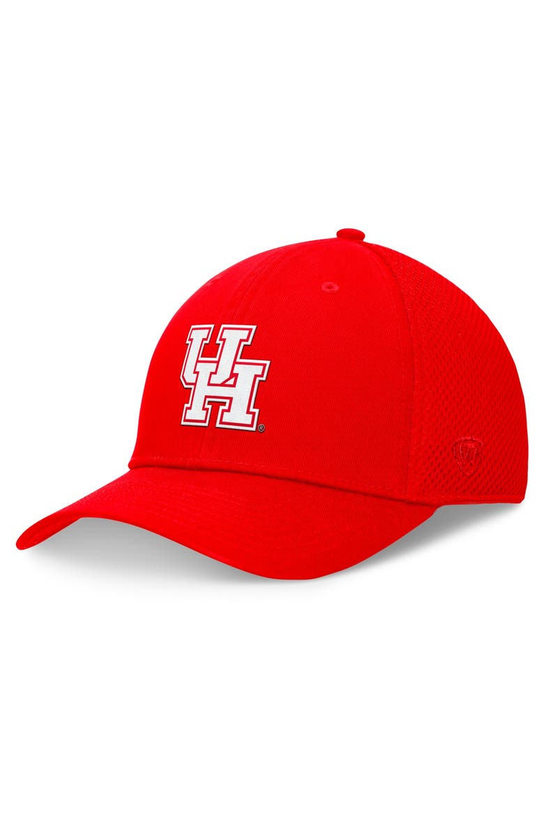 TOP OF THE WORLD Men's Top of the World Red Houston Cougars Spacer Flex Hat, Main, color, Red