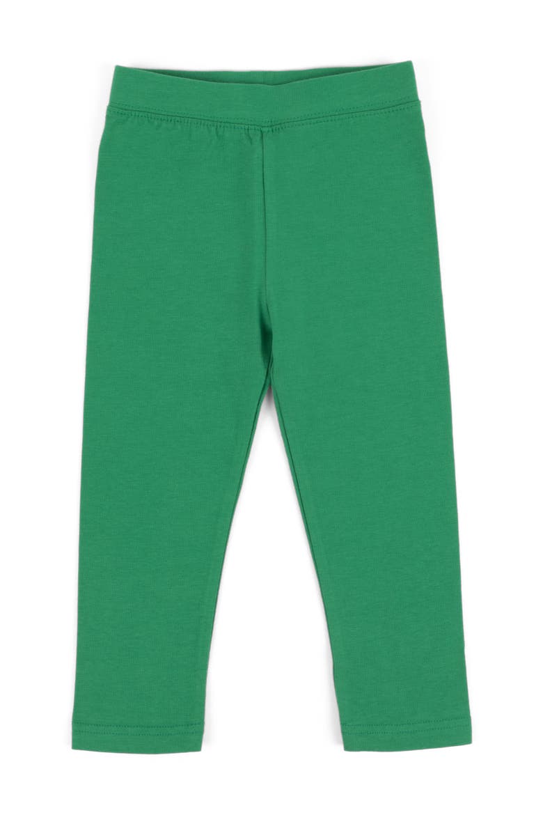 Girls Cotton Leggings, Solid Colors, Main, color, GREEN
