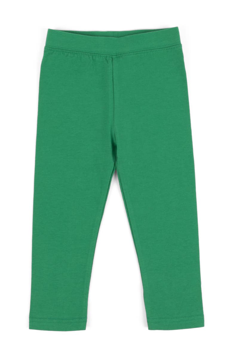 Leveret Girls Cotton Leggings, Solid Colors, Main, color, Green