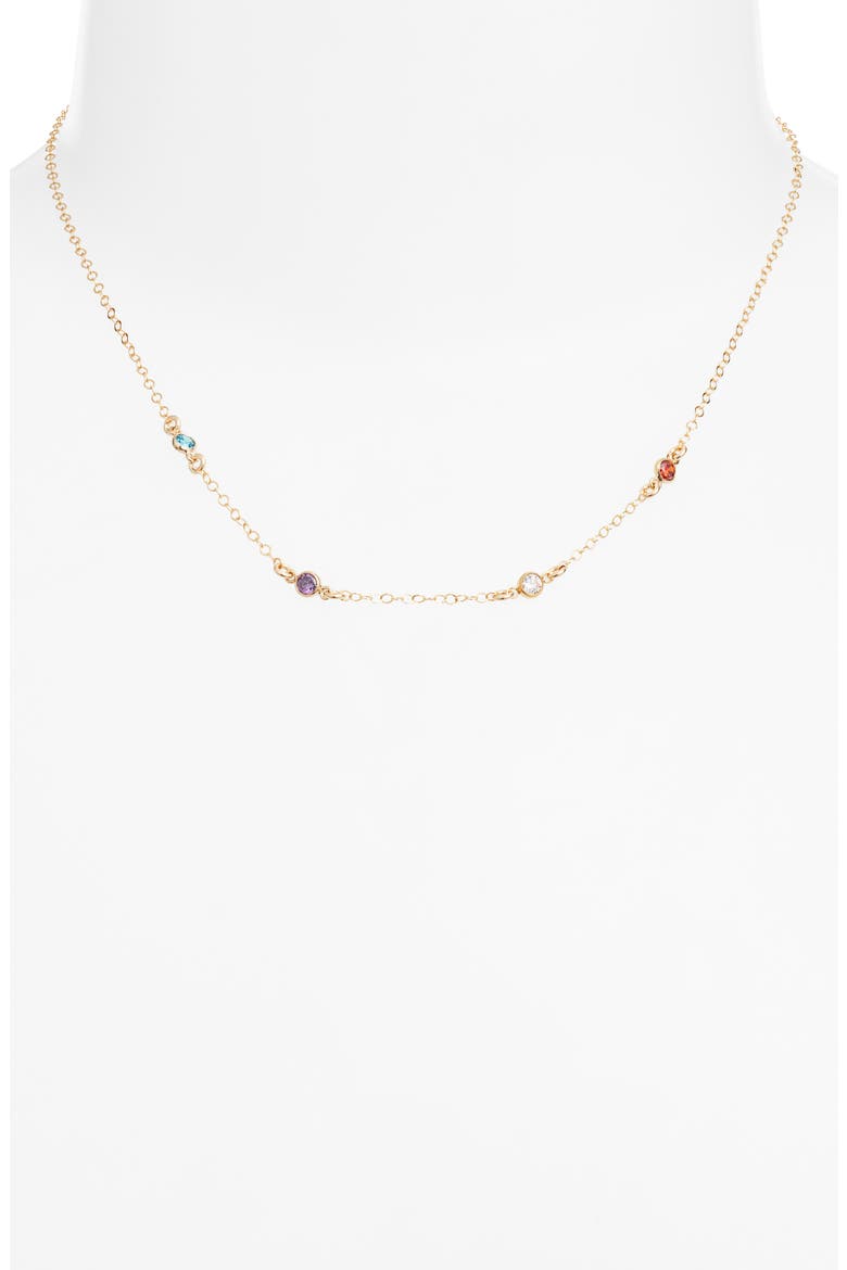 Multibirthstone Station Necklace, Alternate, color, GOLD / 4 CHARMS