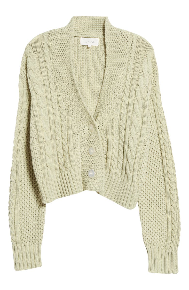 THE GREAT. The Cable Montana Cotton Blend Cardigan, Alternate, color, 