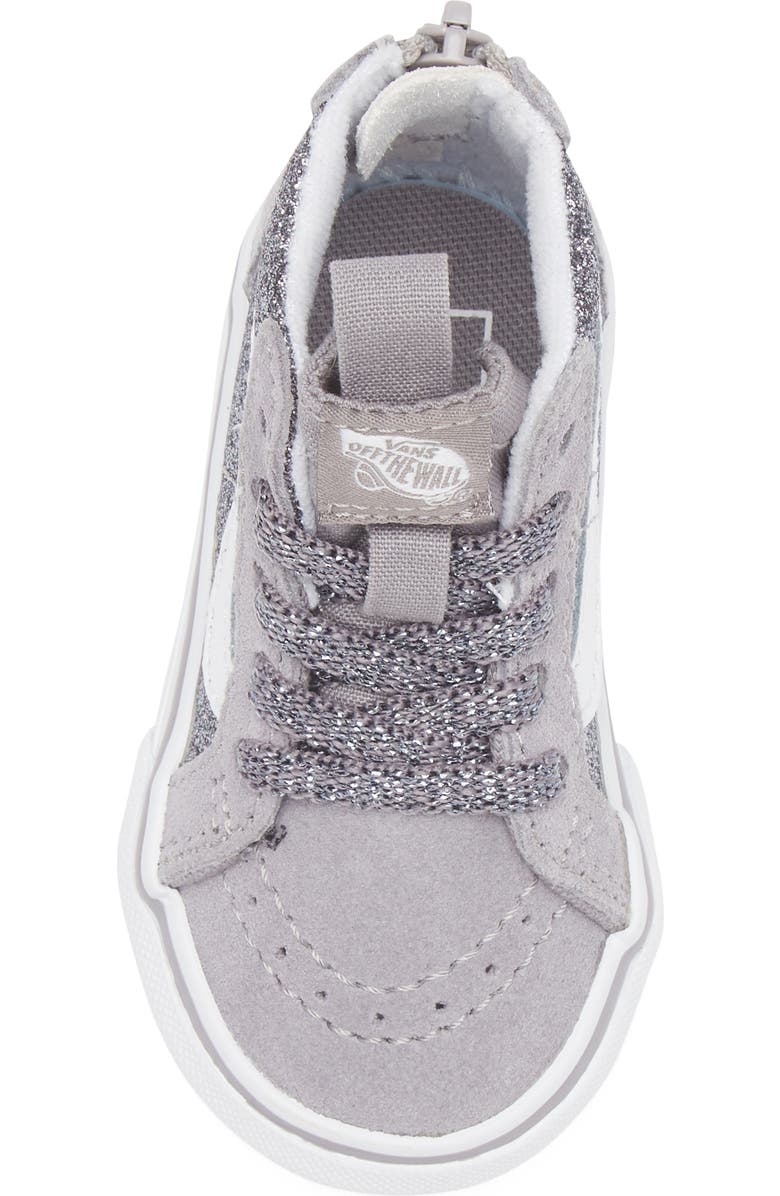 Vans Kids' Sk8-Hi Glitter Sneaker, Alternate, color, Gunmetal