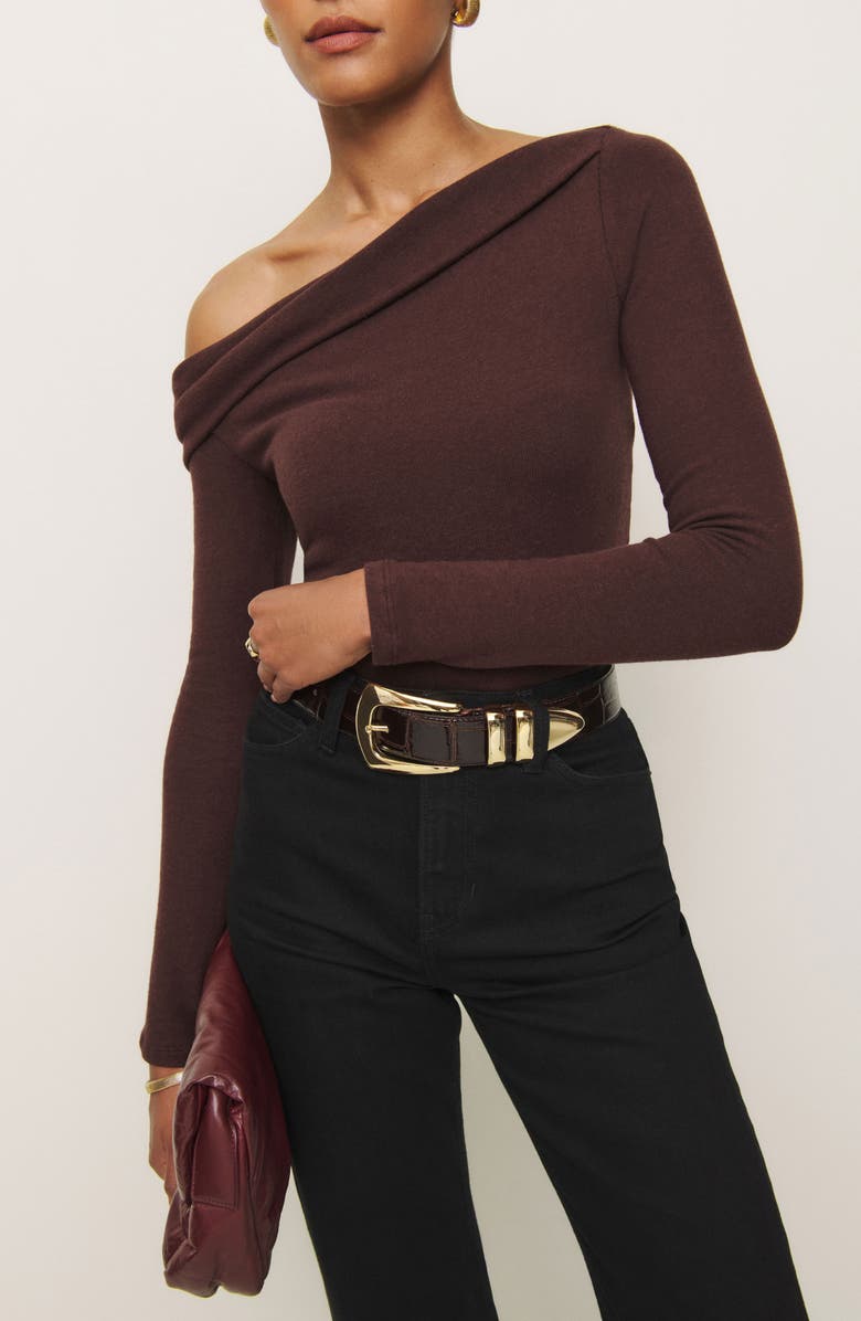Reformation Elio Off the Shoulder Knit Top, Main, color,