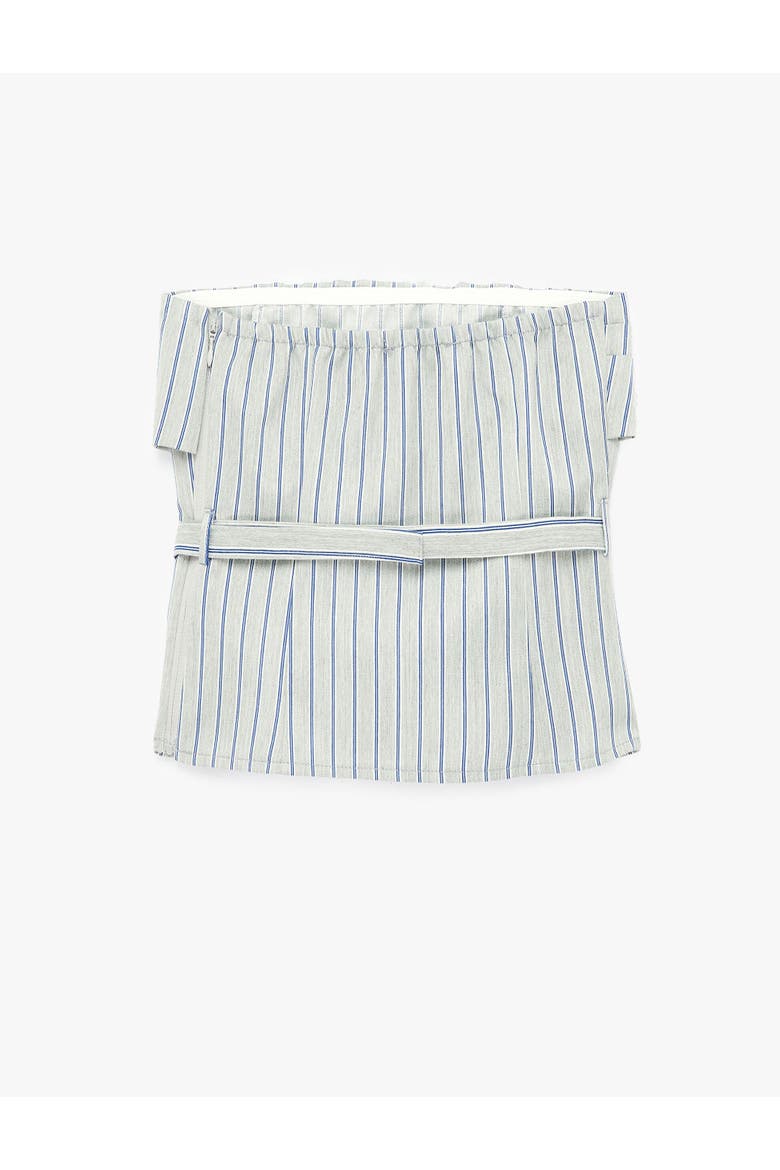 Striped Strapless Belted Top, Alternate, color, GREY STRIPE