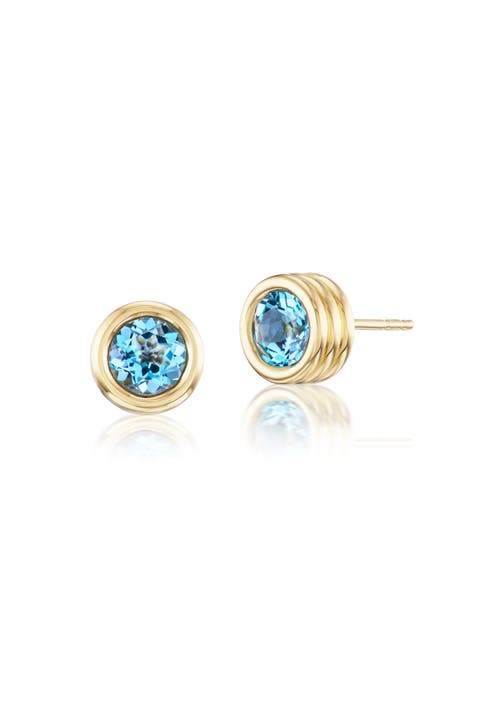 Blue Topaz Grotto Stud Earrings