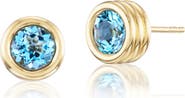 Beck Blue Topaz Grotto Stud Earrings