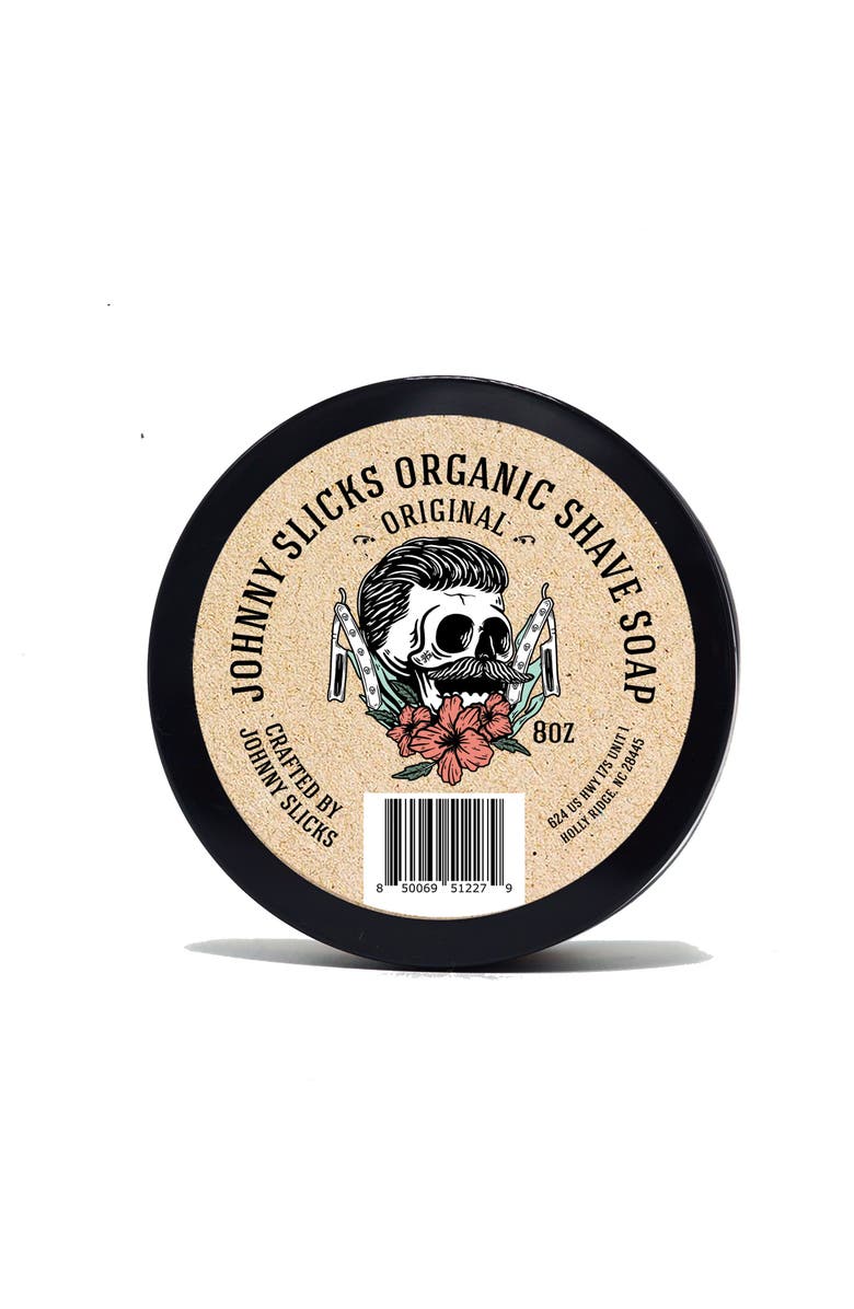 Johnny Slicks Organic Shave Soap, Main, color, White-Original Fragrance
