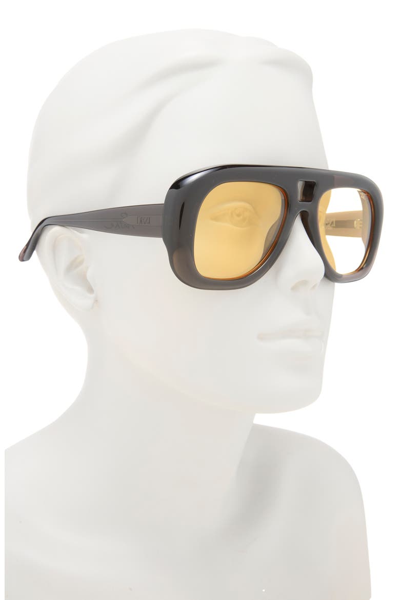 Pusha 55mm Shield Sunglasses, Alternate, color, MUSTARD