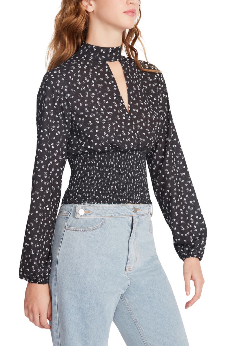 Steve Madden Olivia Floral Satin Blouse, Alternate, color, 