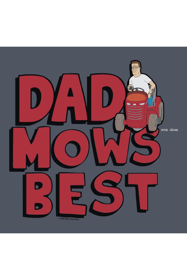 Men's King of the Hill Dad Mows Best  Graphic T-Shirt, Alternate, color, Navy Blue Heather