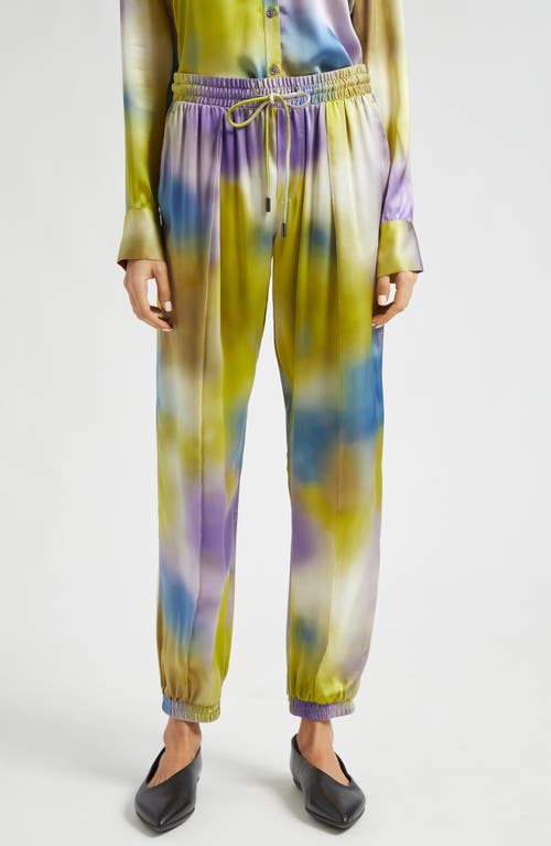 ATM Anthony Thomas Melillo Watercolor Print Silk Charmeuse Joggers  product
