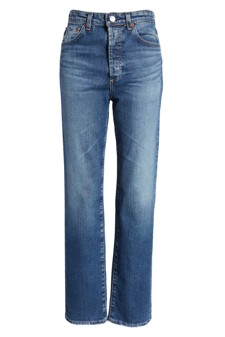 Alexxis High Waist Straight Leg Jeans (Nordstrom Exclusive), Alternate, color, ARABIAN SEA
