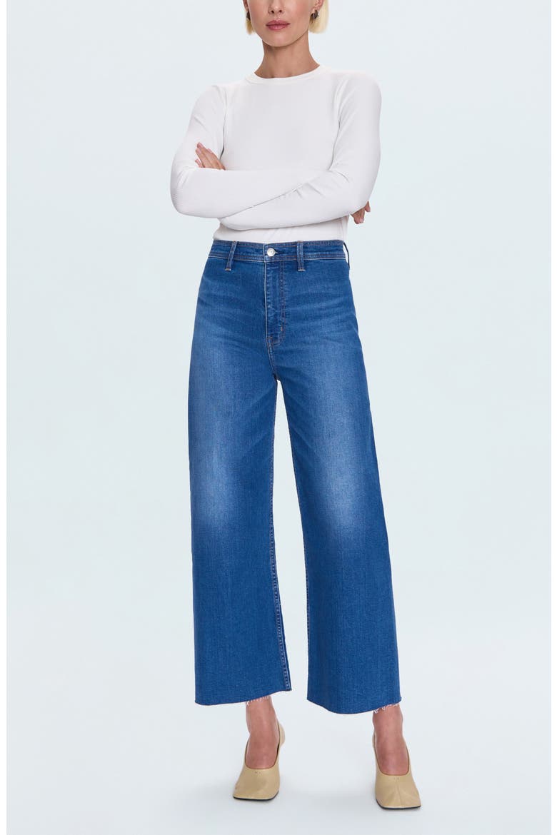 Penny Wide Leg Raw Hem Crop Jeans, Alternate, color, ROOFTOP