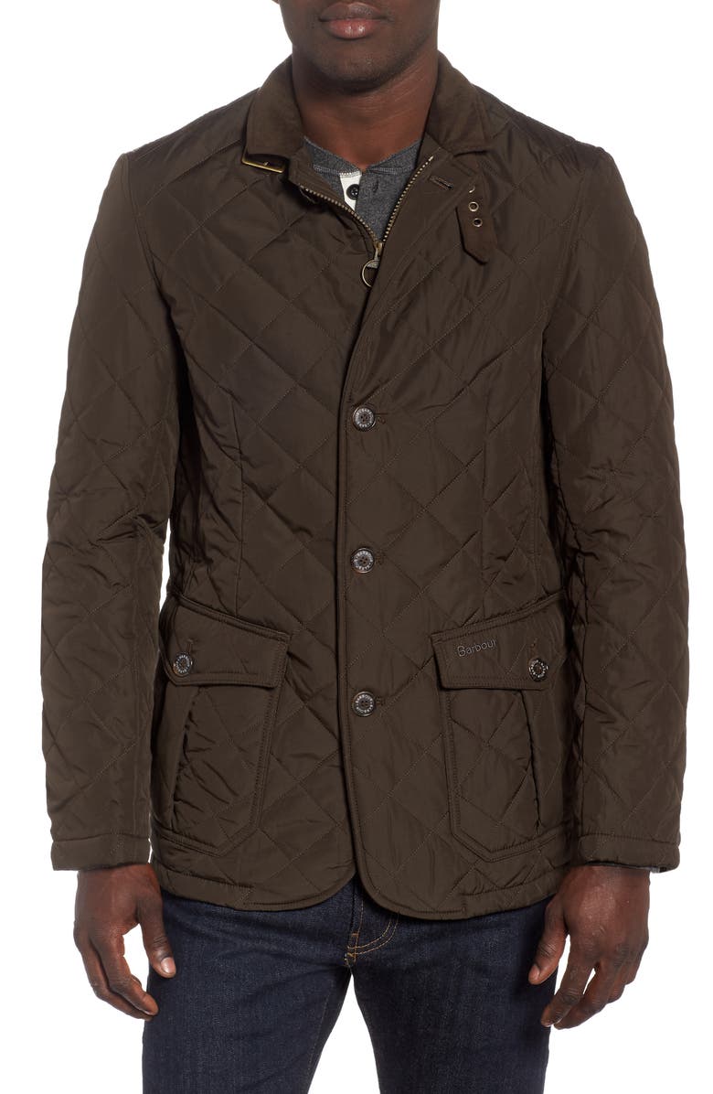 Barbour Lutz Quilted Jacket, Main, color, Olive