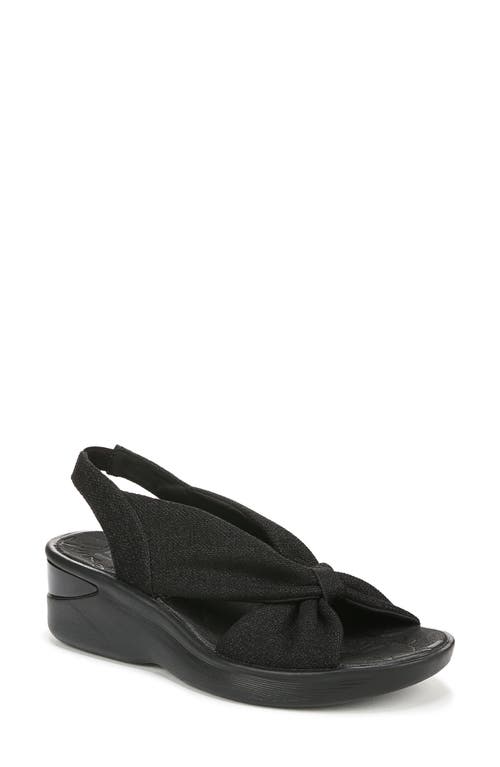 Bzees Serenade Slingback Wedge Sandal In Black Stretch Fabric