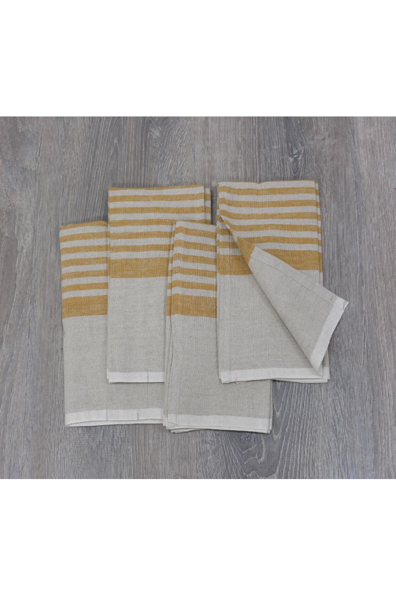 Brittany Napkins - Set of 4, Alternate, color, Natural, Mustard 20" x 20"