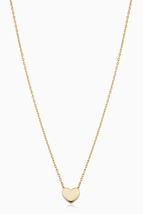 14K Yellow Gold Sweet Heart Pendant Necklace