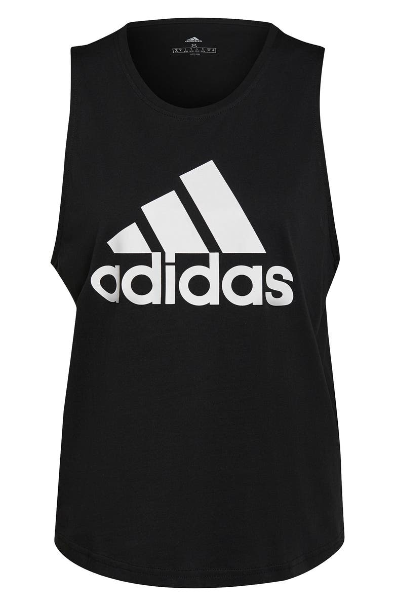 adidas Cut-Off Crew-neck Activewear Tank, Alternate, color, 