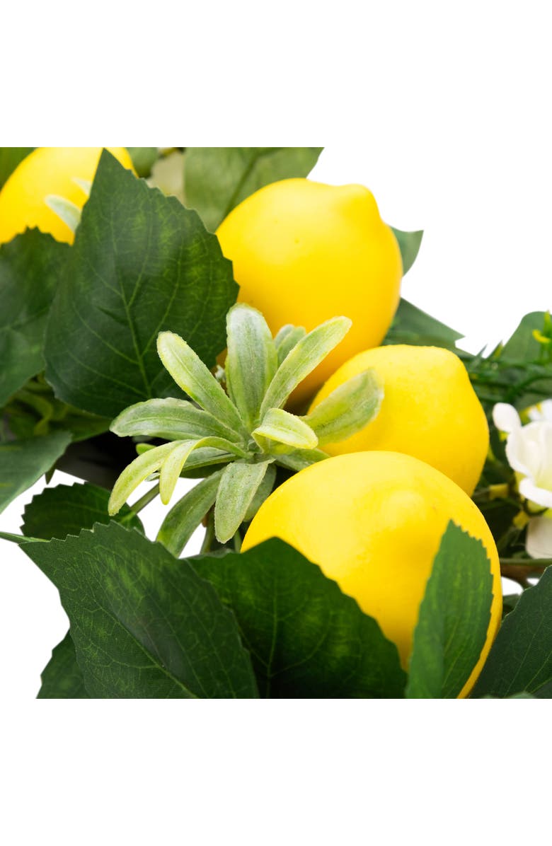 Northlight Lemons and Daisies Artificial Floral Wreath, Yellow - 20-Inch, Alternate, color, Yellow