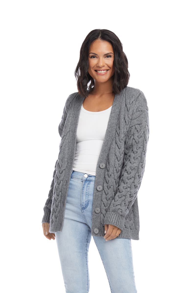 Karen Kane Cable Knit Cardigan, Alternate, color, 