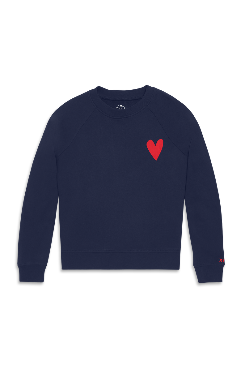 Primary Women's Fit Heart Sweatshirt, Main, color, Navy Lollipop