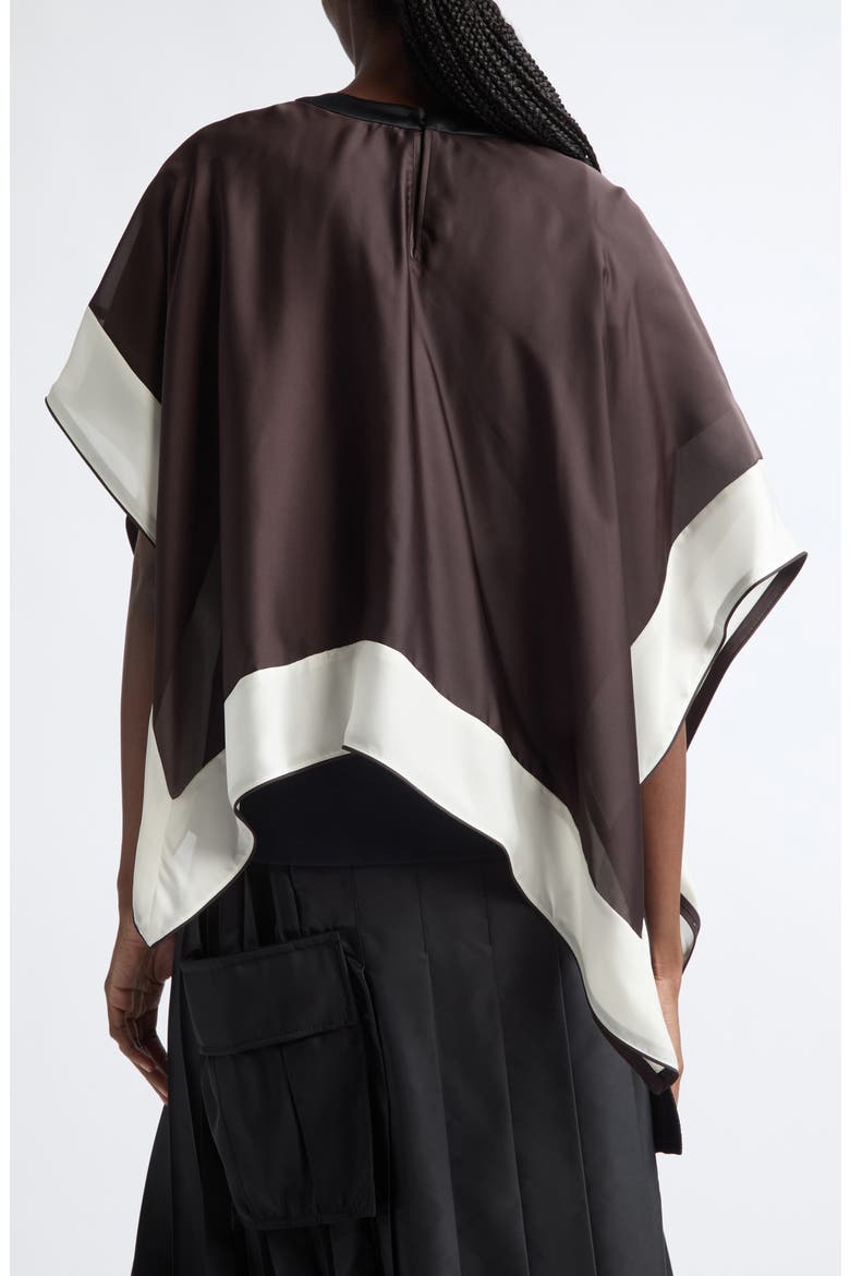 Satin x Cotton Jersey T-Shirt, Alternate, color, BROWN/ NAVY