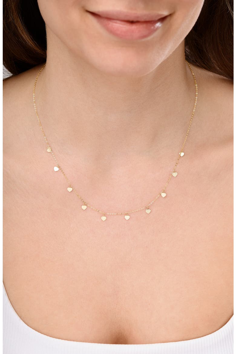 14K Gold Fringe Heart Chain Necklace, Alternate, color, 14K YELLOW GOLD
