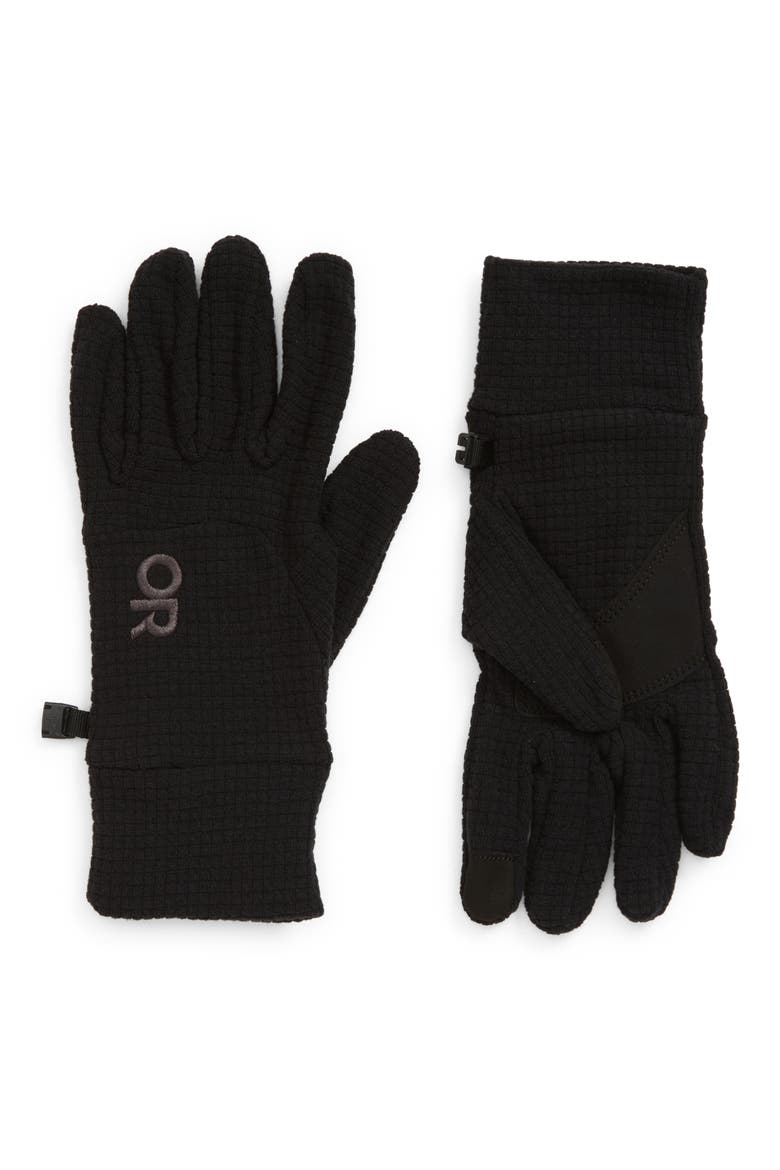 Women's Trail Mix Fleece Gloves, Main, color, BLACK