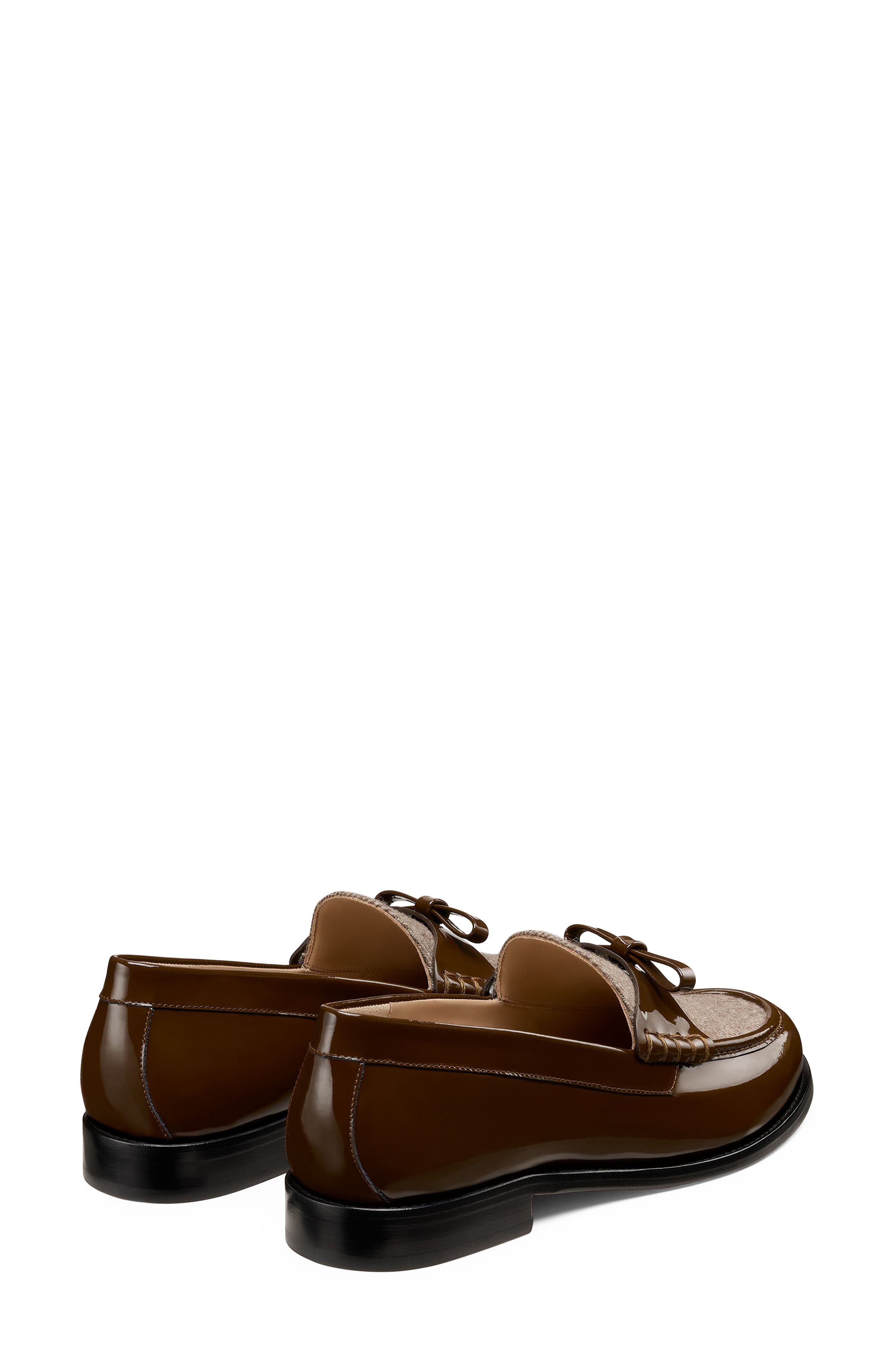 Lottie Bow Loafer, Alternate, color, TAUPE/ ESPRESSO
