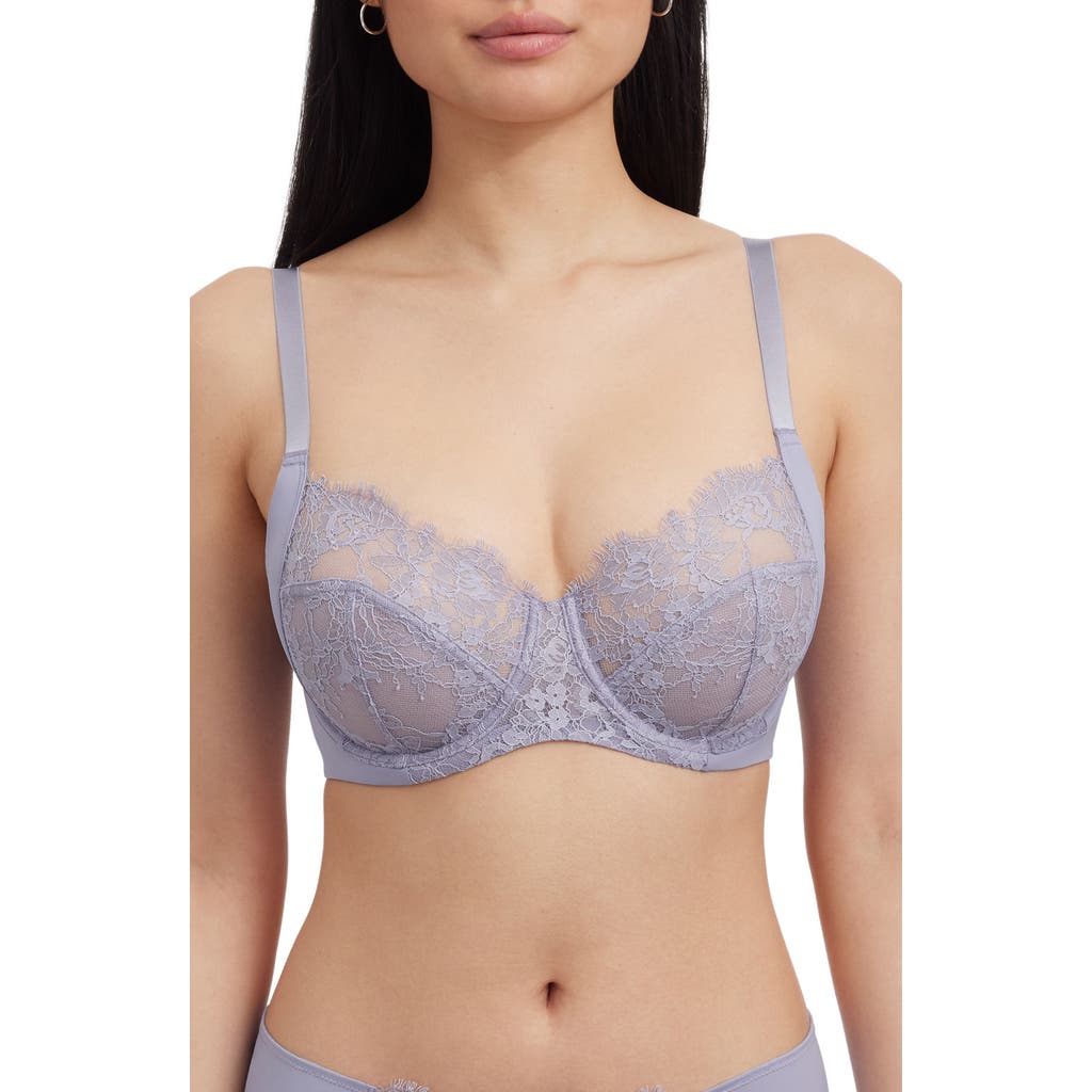 Skarlett Blue Entice Lace Full Coverage Underwire Bra In Purple