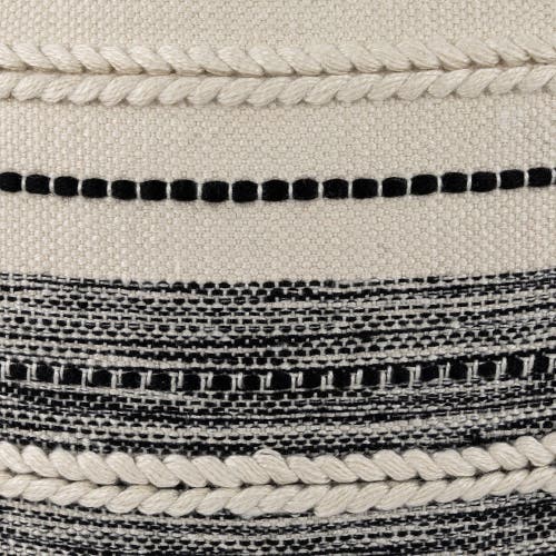 Northlight 20" Cream And Black Twisted Textured Block Handloom Woven Outdoor Square Throw Pillow