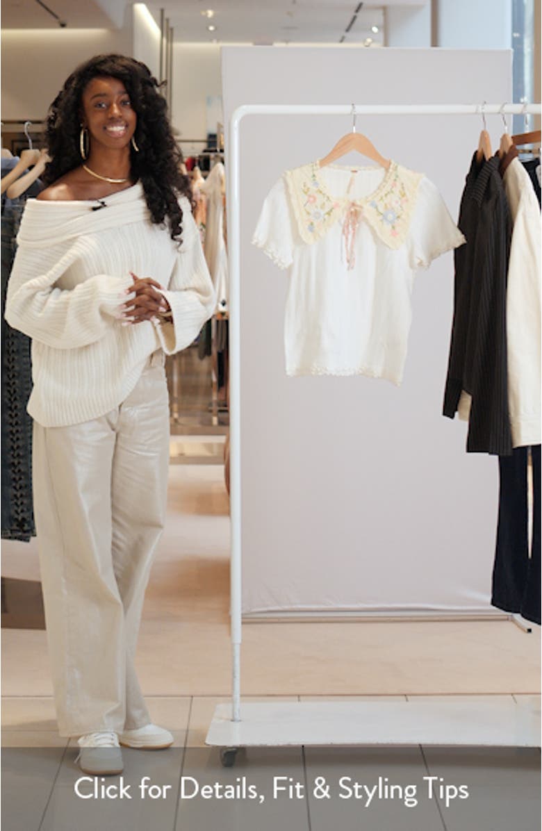 Sol Collared Pointelle T-Shirt, sales video thumbnail