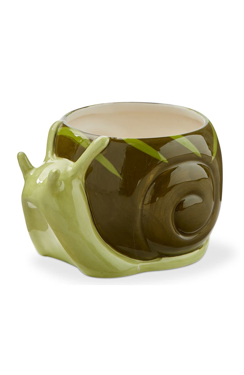 tag Snail 4" Planter Green Multi Earthenware Spring, Main, color, Green