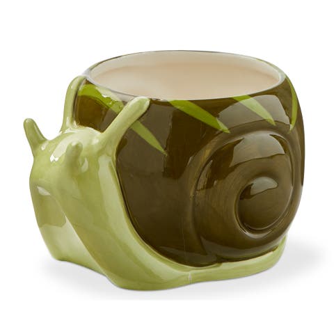 Snail 4" Planter Green Multi Earthenware Spring