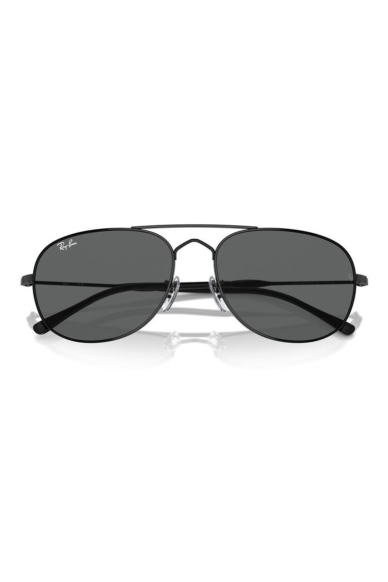 Bain Bridge 60mm Pillow Aviator Sunglasses, Alternate, color, BLACK