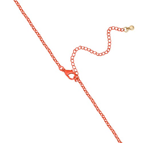 Hello Kitty Pave Pendant Necklace With Neon Red Chain, 16"+ 3" In Multi