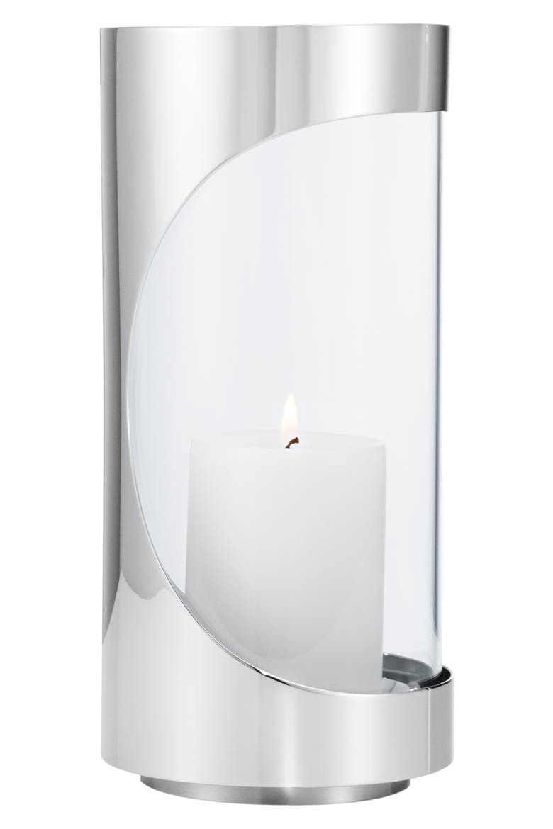 Chrome Contours Hurricane Candle Holder, Main, color, NO COLOR