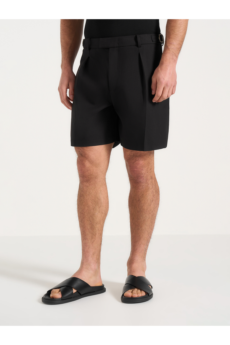 Marin Tailored Pleated Shorts, Main, color, Black
