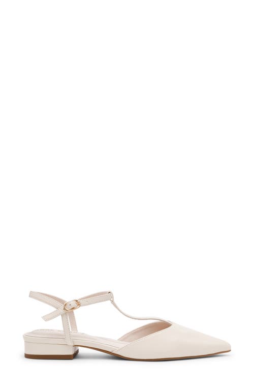 Anne Klein Emily Ankle Strap Pointed Toe Flat In Brown