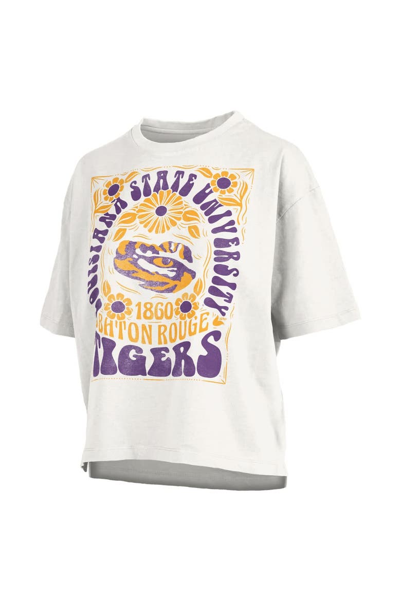 Women's Pressbox White LSU Tigers Harmony Oversized T-Shirt, Alternate, color, White