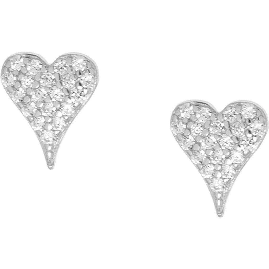Shop Marlyn Schiff Pavé Heart Stud Earrings