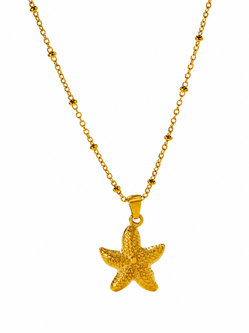 Gemini Jewelry Starfish Pendant Necklace In Gold