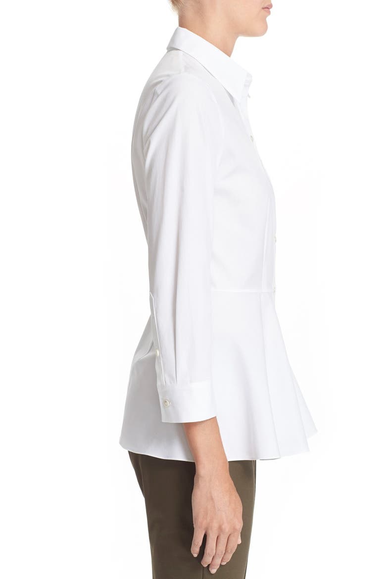 'Eyodis' Cotton Peplum Top, Alternate, color, WHITE
